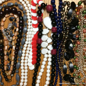Necklace Lot Vintage Jewelry Statement Mid Century Huge 25+ Beads 60s 70s 80s